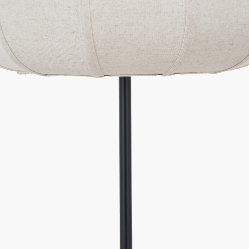 Pacific Lifestyle Oscar Black Metal And Natural Linen Structured Floor Lamp