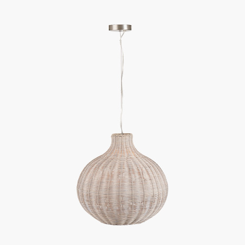Pacific Lifestyle Allona Grey Wash Rattan Pendant