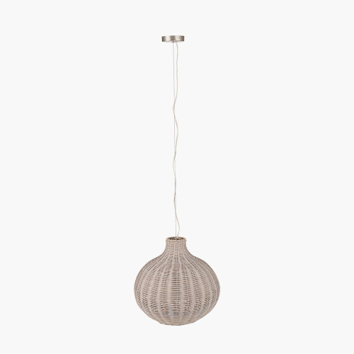 Pacific Lifestyle Allona Grey Wash Rattan Pendant