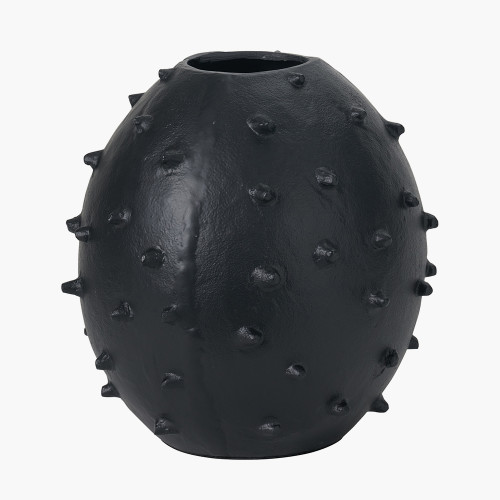 pacific lifestyle Black Metal Vase with Bobbles