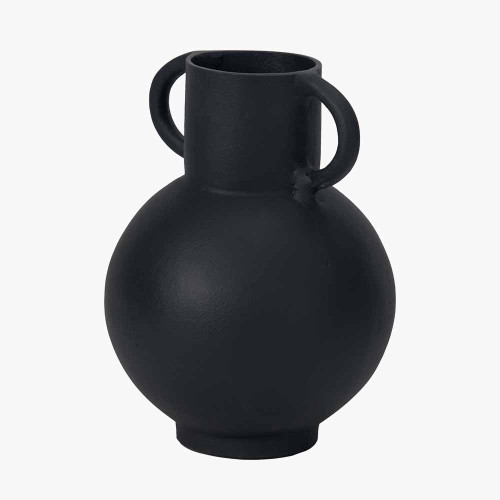Pacific Lifestyle Black Metal Vase With Handles