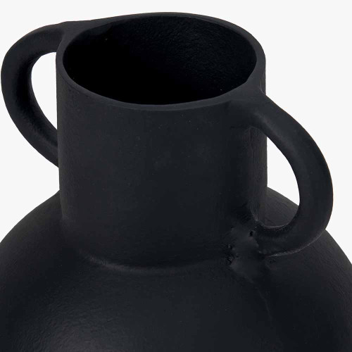 Pacific Lifestyle Black Metal Vase With Handles