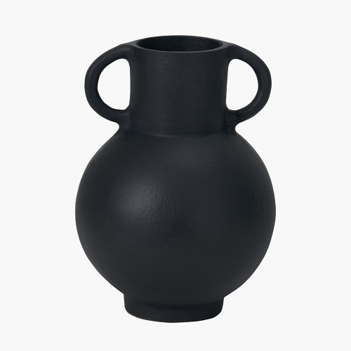 pacific lifestyle Black Metal Vase with Handles