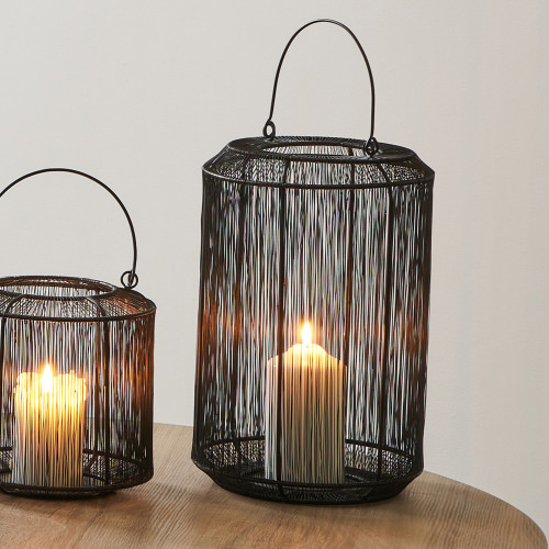 Pacific Lifestyle Black Metal Wire Lantern Medium