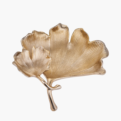 pacific lifestyle Gold Metal Dual Gingko Leaf Bowl