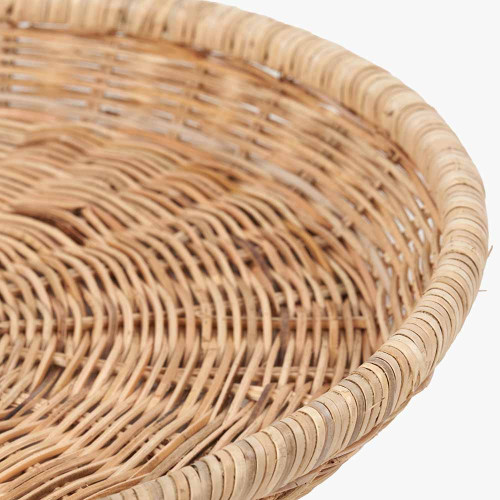 Pacific Lifestyle Natural Rattan Round Basket Tray