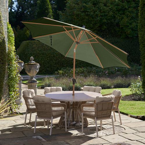 Pacific Lifestyle Riva Teak 3m Round Olive Parasol