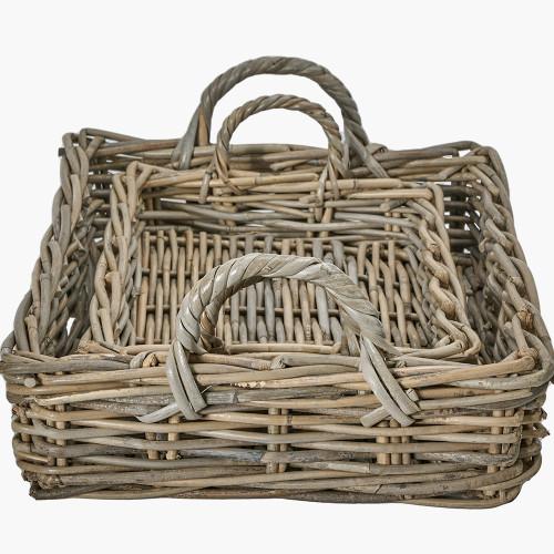 Pacific Lifestyle S/2 Grey Kubu Basket Trays