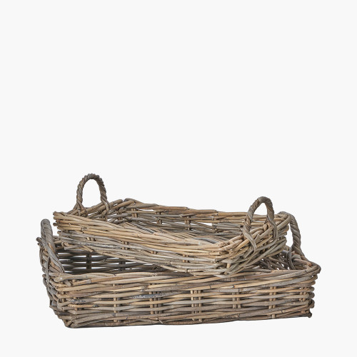 pacific lifestyle S/2 Grey Kubu Basket Trays