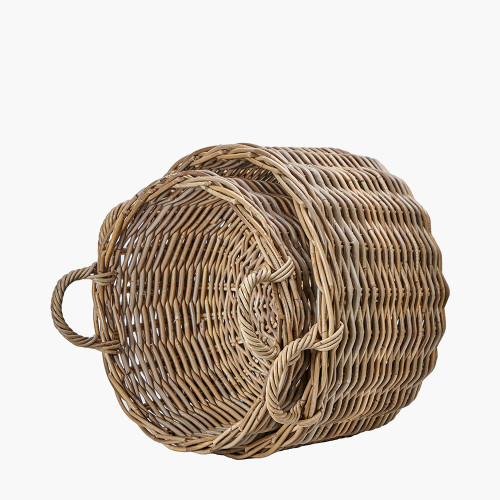 Pacific Lifestyle S/2 Grey Kubu Log Baskets