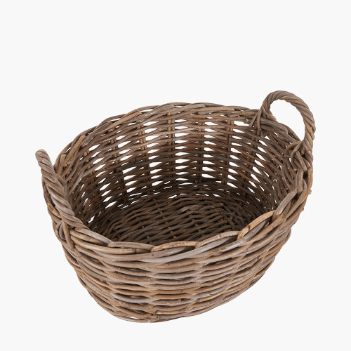 Pacific Lifestyle S/2 Grey Kubu Oval Baskets