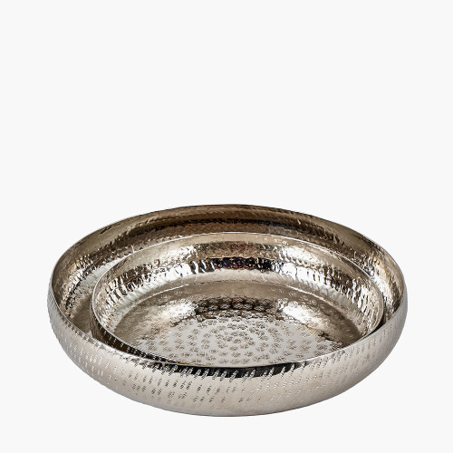 Pacific Lifestyle S/2 Silver Hammered Metal Bowls