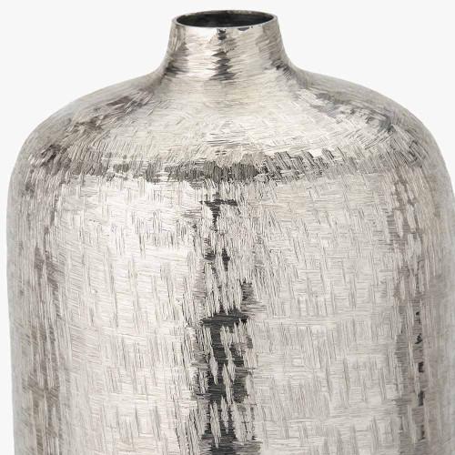 Pacific Lifestyle Silver Metal Hammered Vase Tall