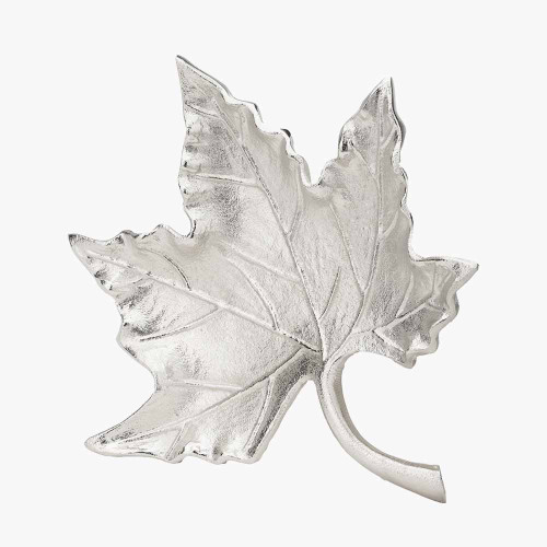 Pacific Lifestyle Silver Metal Oak Leaf Bowl