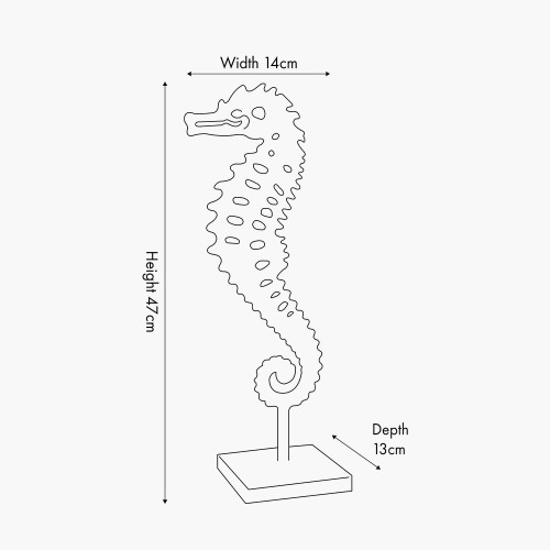 Pacific Lifestyle Silver Metal Sea Horse Ornament