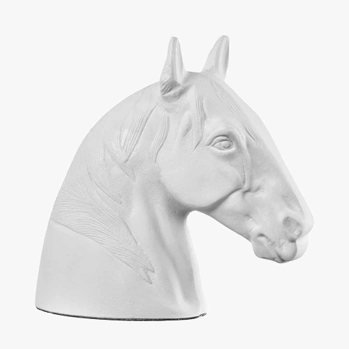 Pacific Lifestyle White Metal Horse Head Ornament
