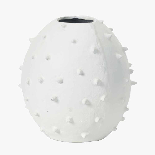 Pacific Lifestyle White Metal Vase With Bobbles