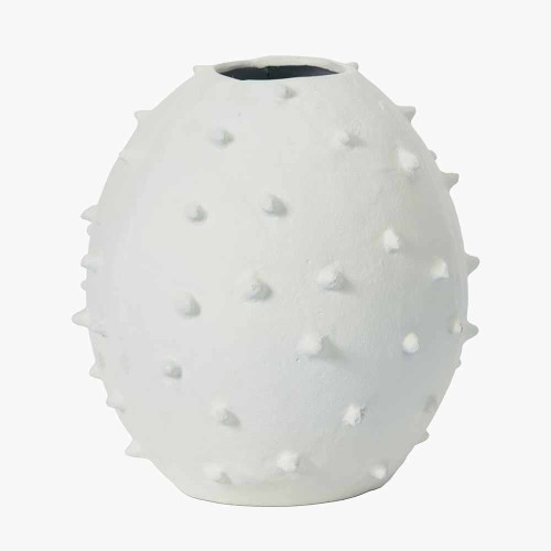 Pacific Lifestyle White Metal Vase With Bobbles