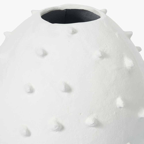 Pacific Lifestyle White Metal Vase With Bobbles