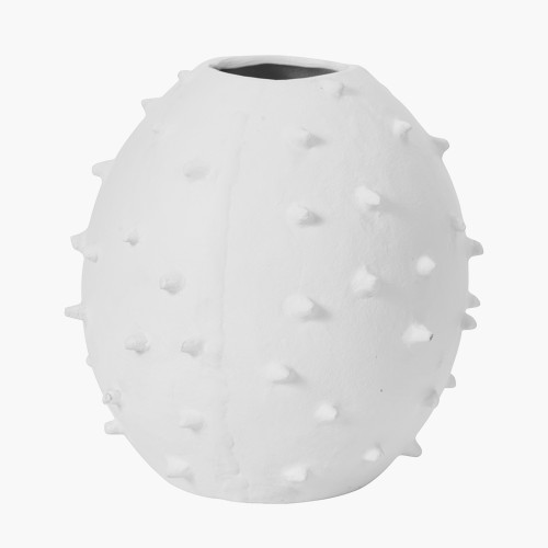 pacific lifestyle White Metal Vase with Bobbles