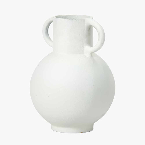 Pacific Lifestyle White Metal Vase With Handles