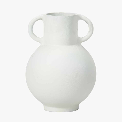 Pacific Lifestyle White Metal Vase With Handles