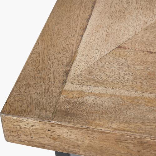 Pacific Lifestyle Pahoja Oak Finish Mango Wood And Black Metal Console Table