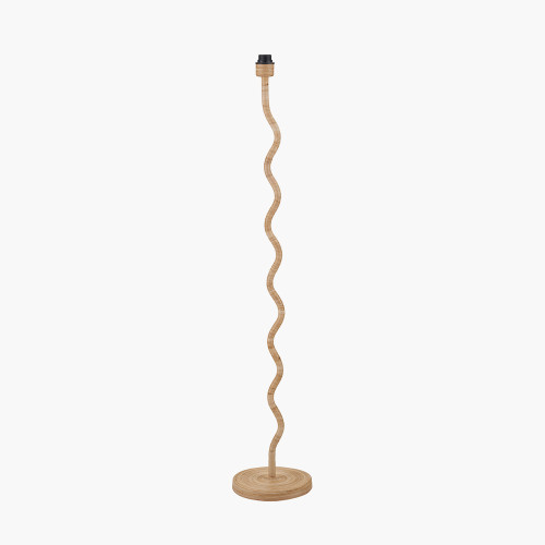 Pacific Lifestyle Palau Rattan Wave Floor Lamp Base With Harley 50cm Slubby Hopsack Empire Lampshade