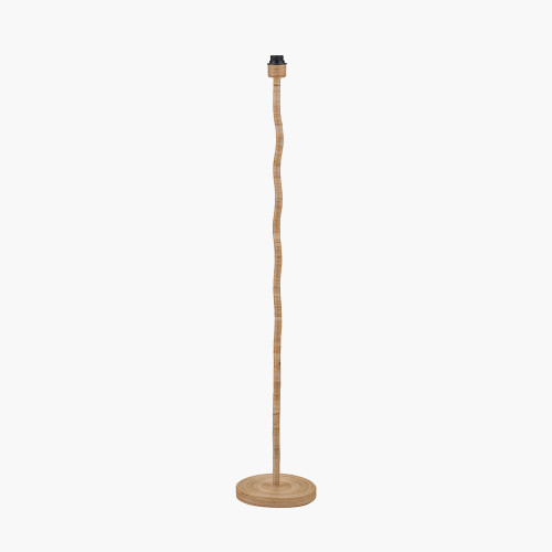 Pacific Lifestyle Palau Rattan Wave Floor Lamp Base With Harley 50cm Slubby Hopsack Empire Lampshade