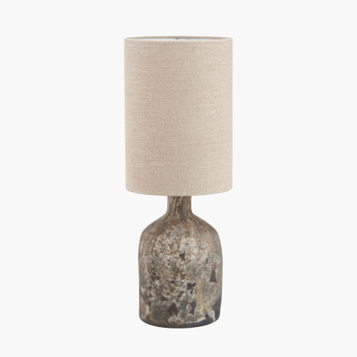 pacific lifestyle Palmino Brown Organic Glass Bottle Table Lamp