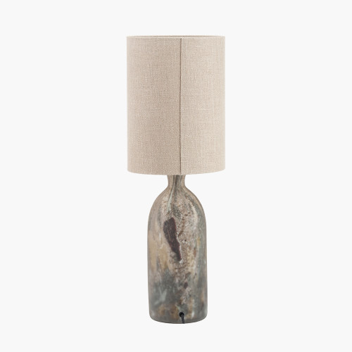 Pacific Lifestyle Palmino Brown Tall Organic Glass Bottle Table Lamp