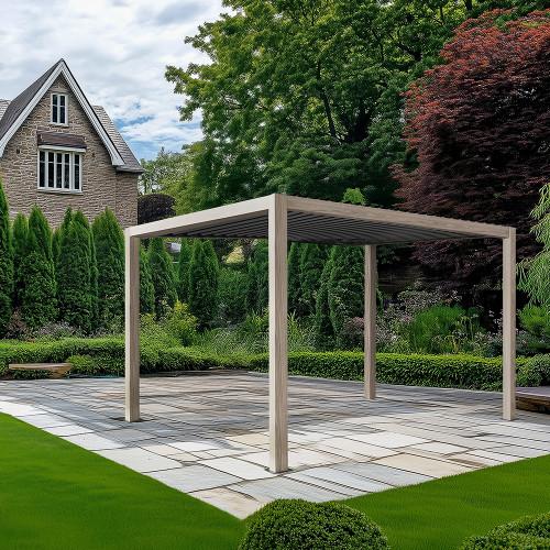 Pacific Lifestyle Pavillo Teak 3.5m X 3.5m Pergola Pavillo LED Plus Delivery And Installation