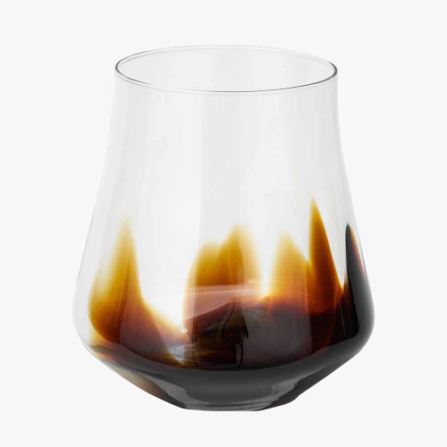 Pacific Lifestyle Pecan Brown And Clear Glass Bell Shaped Vase