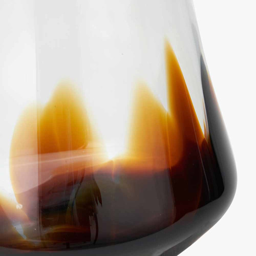 Pacific Lifestyle Pecan Brown And Clear Glass Bell Shaped Vase