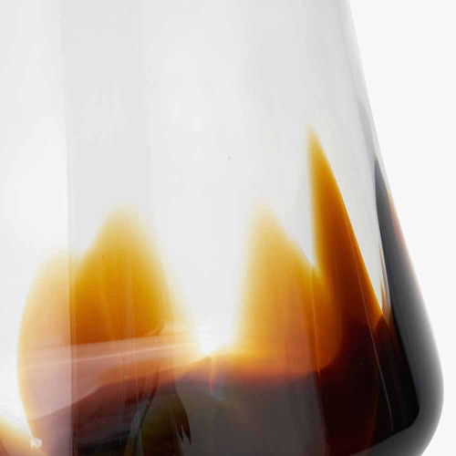 Pacific Lifestyle Pecan Brown And Clear Glass Bell Shaped Vase Large