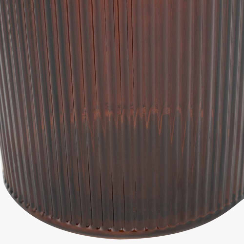 Pacific Lifestyle Pecan Brown Recycled Glass Ribbed Vase Tall