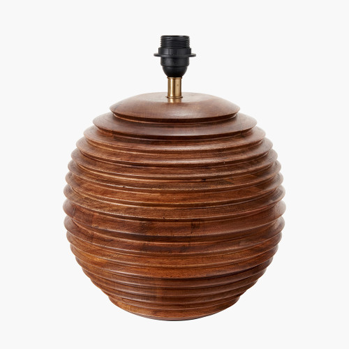 Pacific Lifestyle Pembury Brown Wash Large Turned Wood Table Lamp Base