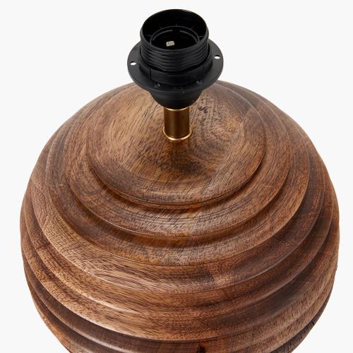 Pacific Lifestyle Pembury Brown Wash Turned Wood Table Lamp Base