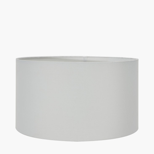 Pacific Lifestyle Pembury Brown Wash Turned Wood Table Lamp Base With Harry 30cm Ivory Cotton Mix Cylinder Lampshade