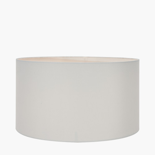 Pacific Lifestyle Pembury Brown Wash Turned Wood Table Lamp Base With Harry 30cm Ivory Cotton Mix Cylinder Lampshade