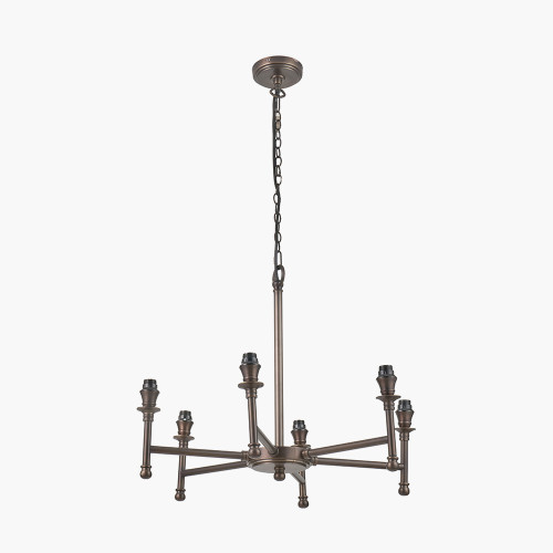 Pacific Lifestyle Piero Antique Bronze Metal 6 Arm Pendant