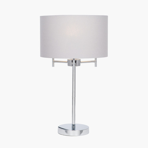 Pacific Lifestyle Plaza Silver 3 Light Metal Table Lamp