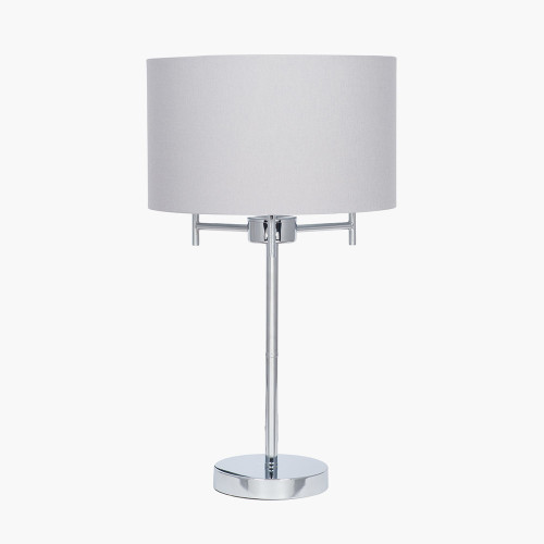 pacific lifestyle Plaza Silver 3 Light Metal Table Lamp