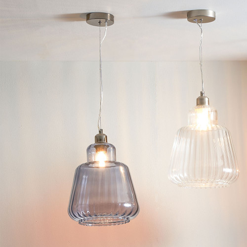 Pacific Lifestyle Porto Grey Optic Glass Tapered Pendant