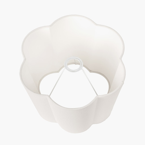 Pacific Lifestyle Posy 45cm White Handloom Scalloped Tapered Lampshade