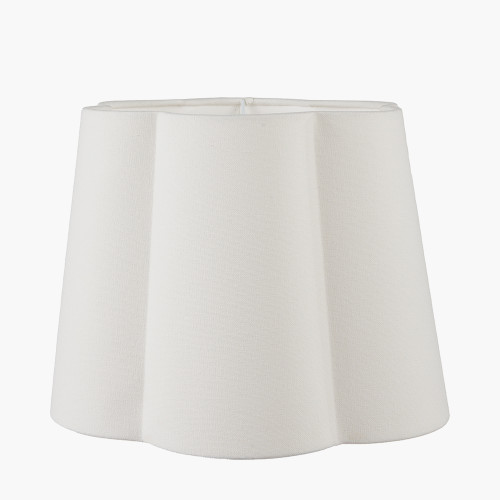 pacific lifestyle Posy 45cm White Handloom Scalloped Tapered Lampshade