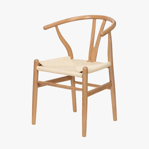 Pacific Lifestyle Quinn Natural Beech Wood And Natural Paper Rope Dining Chair
