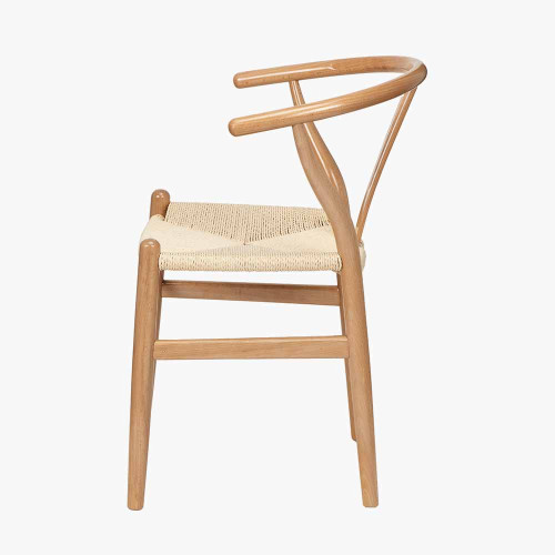 Pacific Lifestyle Quinn Natural Beech Wood And Natural Paper Rope Dining Chair