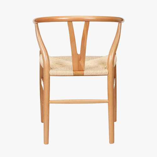 Pacific Lifestyle Quinn Natural Beech Wood And Natural Paper Rope Dining Chair