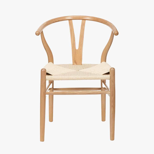 pacific lifestyle Quinn Natural Beech Wood and Natural Paper Rope Dining Chair